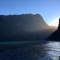 Edward Baral  entered this sunrise photo taken over Milford Sound in New Zealand.