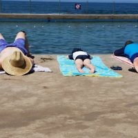 Jacqui Orner  entered this photo of Josh Tipper, Jesse Orner and Jordan Traurig cooling off in the ocean baths at The Entrance, NSW.