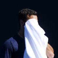 9-1-19. Australian Open qualifying., round 1. Noah Rubin (USA) def Akira Santillan 6-4, 6-3. Photo: Peter Haskin