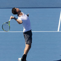 11-1-19. Austarlian Open 2019. Qualifying round 3. Peter Polansky lost to Thanasi Kokkinakis 4-6, 4-6. Photo: Peter Haskin