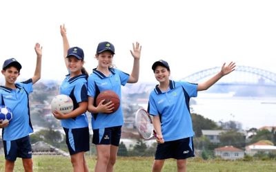 From left: Young NSW team members Natanel Banari, Amy Forman, Tali Baltineshter and Mia Levin, who will all experience Maccabi Junior Carnival for the first time. Photo: Noel Kessel