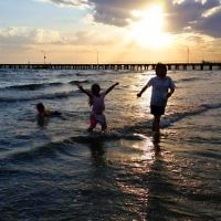 Melly Legiman's children enjoying Dromana beach.