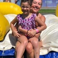 Cousins cooling off at Splashland water slide park in Caulfield. Entered by Michelle Sobel.