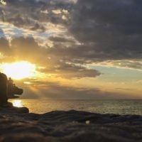 Aaron Neubauer entered this sunrise photo taken on New Year's Day at Bondi Beach.