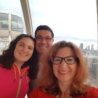 Amanda, Braham and Melissa Morris at Melbourne Observation Wheel.