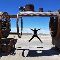 Rachel Flitman entered this photo of Iddo Snir at the train cemetery near San Pedro de Atacama, Chile.