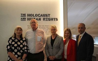 From left: Reverend Dr Stephanie Dowrick, Dr Paul Bauert, Dr Kerryn Phelps MP, Jackie Stricker-Phelps and Vic Alhadeff. Photo: Sophie Deutsch
