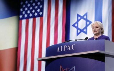 Romanian Prime Minister Viorica Dăncilă speaks at AIPAC's annual policy conference (Viorica Dăncilă Twitter feed)