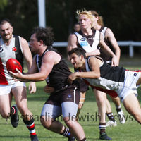 13-4-19. Premier C, round 2. AJAX 14.9-93 def Old Ivanhoe Grammarians 8.13-61 at Chelsworth Park. Photo: Petert Haskin