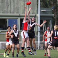 13-4-19. Premier C, round 2. AJAX 14.9-93 def Old Ivanhoe Grammarians 8.13-61 at Chelsworth Park. Photo: Petert Haskin