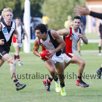 13-4-19. Premier C, round 2. AJAX 14.9-93 def Old Ivanhoe Grammarians 8.13-61 at Chelsworth Park. Photo: Petert Haskin