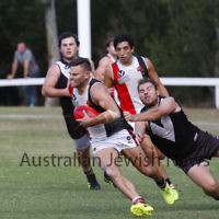 13-4-19. Premier C, round 2. AJAX 14.9-93 def Old Ivanhoe Grammarians 8.13-61 at Chelsworth Park. Photo: Petert Haskin