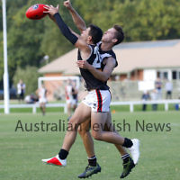 13-4-19. Premier C, round 2. AJAX 14.9-93 def Old Ivanhoe Grammarians 8.13-61 at Chelsworth Park. Photo: Petert Haskin