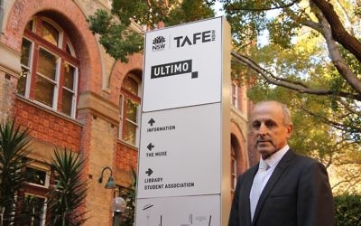 NSW Jewish Board of Deputies CEO Vic Alhadeff outside TAFE's Ultimo campus, where the incidents took place. Photo: Shane Desiatnik