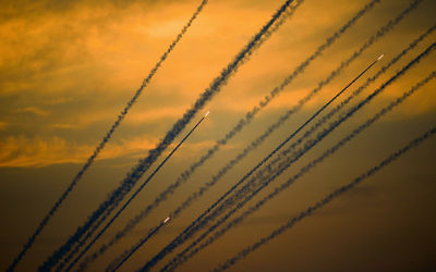 Rockets fired from Gaza to Israel last weekend. Photo: AP Photo/Ariel Schalit