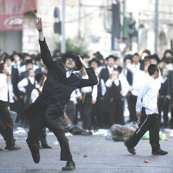 Ultra-Orthodox protesters in Jerusalem on June 27. Photo: Isranet