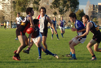  Action during AJAX's big win against Mazenod at the weekend.