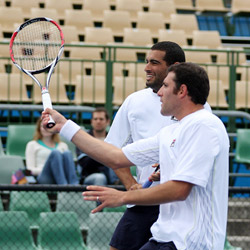 Andy Ram and Yoni Erlich ‚Ä¶ winning form in Davis Cup. Photo: AJN file/Peter Haskin