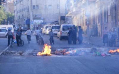 Some streets in Jerusalem were blocked with fires in protest on Thursday.