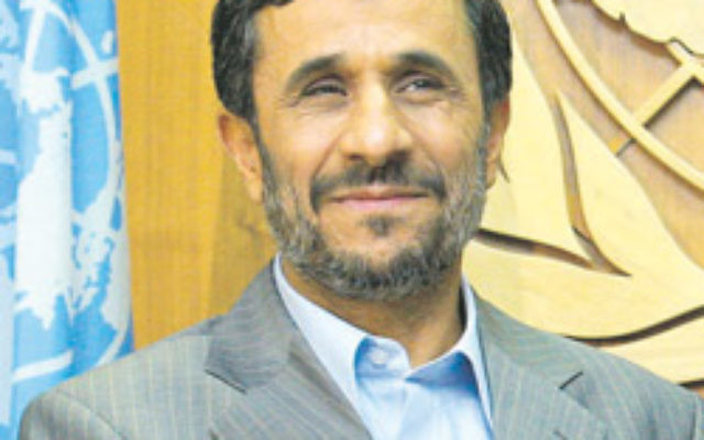 Iranian President Mahmoud Ahmadinejad. Photo: AJN file