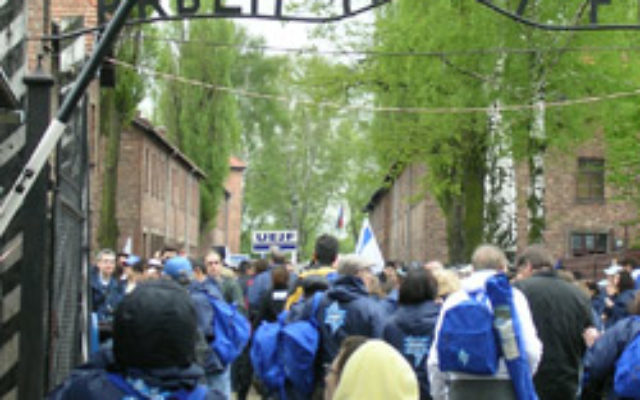 Members of March of the Living at Auschwitz in 2008. Photo: AJN file