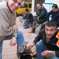 Brian Doobov having a shoe shine in Turkey in January 2010. Photo entered by Marion Doobov of Lane Cove, NSW.