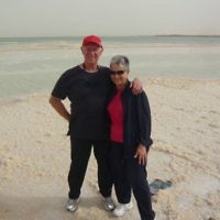 Merv and Naomi Barnett at the Dead Sea in November 2009. Photo entered by Naomi Barnett of Carnegie, Victoria.