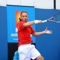 Israeli tennis player Dudi Sela in action at the Australian Open on January 19. Photo: Peter Haskin
