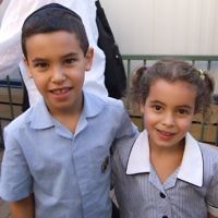 Mount Scopus College, Gandel Besen House. Nathan Lenga (Year 2) with sister Jessica (prep).
