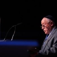 Yom Hashoa Commoration 2010. Robert Blackwood Hall. Buchenwald survivor Jack Unikowski. Photo: Peter Haskin