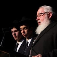 Yom Hashoa Commoration 2010. Robert Blackwood Hall. Rabbi Phillip Helibrunn. Hazkarah and Kaddish. Photo: Peter Haskin