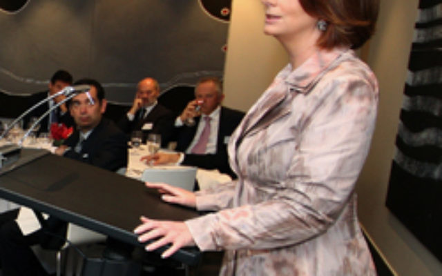 Julia Gillard spoke at an AIJAC lunch on Friday. Photo: Peter Haskin