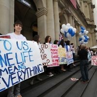 30-8-10. Gilad Shalit. On the occasion of the 5th birthday he has spent in captivity,  Jewish students from Melbourne organised a rally outside the GPO in Melbourtne city.