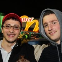 27-9-10. Chabad Youth annual Succot at Luna Park. Avi Bart (left), Sadya Liberow. Photo: Peter Haskin 27-9-10. Chabad Youth annual Succot at Luna Park. Avi Bart (left), Sadya Liberow. Photo: Peter Haskin