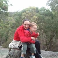 Angela Budai of Roseville, NSW, pictured with son Liam bushwalking in September 2010.