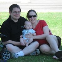 Angela Budai of Roseville NSW pictured with husband Mark and baby Nathan at Nelson Bay in March 2010.