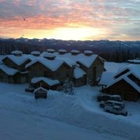 Andrew Klein entered this photo of sunrise over the snow-covered rooftops over Big White ski resort in British Columbia, Canada in January 2011.