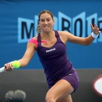 Australian Open 2011. Shahar Peer, first round action. Photo: Peter Haskin