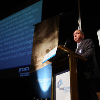 Yom Hazikaron 2011. Robert Blackwood Hall, Monash University. Israeli ambassador Yuval Rotem. Photo: Peter Haskin