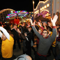Yom ha atzmaut 2011. Access Inc flash mob. Celebrations at Luna Park for Israel's 63rd birthday. Photo: Peter Haskin