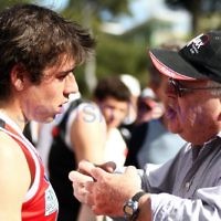 27-8-11. AJAX v Old Essendon. Coah Bernie Sheehy. Photo: Peter Haskin