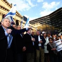 Say No to BDS 4-9-11. Anti BDS rally at the State Library . Organised by Victorian Young Liberals and the Australian Liberal Students' Federation.  Danny Lamm, President, Executive Council of Australian Jewry. Photo: Peter Haskin