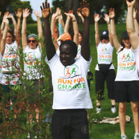 8-12-13. Run For Change. The second annual Run for Change fund raising run around the Tan track at Melbourne's Botanical Gardens. Organised by JAA, Jewish Aid Australia. Photo: Peter Haskin