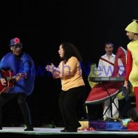 2-12-11. The Wiggles. Tammy Cohen on stage with the Wiggles at the Flemington racecourse in Melbourne singing "Fruit Salad". Tammy won a competition to be the 5th Wiggle. Photo: Peter Haskin 2-12-11. The Wiggles. Tammy Cohen on stage with the Wiggles at the Flemington racecourse in Melbourne singing "Fruit Salad". Tammy won a competition to be the 5th Wiggle. Photo: Peter Haskin