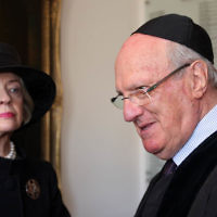 13-12-11. Memeorial service for former Australian Governer General, Sir Zelman Cowen. Held at Temple Beth Israel, Alma Rd., East St Kilda. Australian Governor General Quentin Bryce and Rabbi John Levi. Photo copyright: AJN/Peter Haskin.