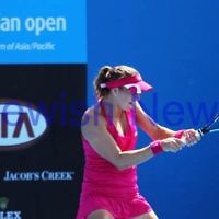 17-1-12. Australian Open 2012. Womens Round 1. Shahar Peer v Isabella Holland. Photo: Peter Haskin 17-1-12. Australian Open 2012. Womens Round 1. Shahar Peer v Isabella Holland. Photo: Peter Haskin