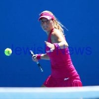 17-1-12. Australian Open 2012. Womens Round 1. Shahar Peer v Isabella Holland. Photo: Peter Haskin 17-1-12. Australian Open 2012. Womens Round 1. Shahar Peer v Isabella Holland. Photo: Peter Haskin