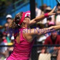 17-1-12. Australian Open 2012. Womens Round 1. Shahar Peer v Isabella Holland. Photo: Peter Haskin 17-1-12. Australian Open 2012. Womens Round 1. Shahar Peer v Isabella Holland. Photo: Peter Haskin