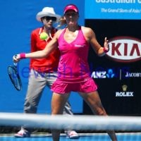 17-1-12. Australian Open 2012. Womens Round 1. Shahar Peer v Isabella Holland. Photo: Peter Haskin 17-1-12. Australian Open 2012. Womens Round 1. Shahar Peer v Isabella Holland. Photo: Peter Haskin