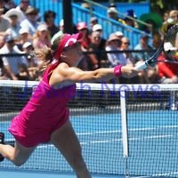 17-1-12. Australian Open 2012. Womens Round 1. Shahar Peer v Isabella Holland. Photo: Peter Haskin 17-1-12. Australian Open 2012. Womens Round 1. Shahar Peer v Isabella Holland. Photo: Peter Haskin